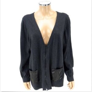 LANE BRYANT Zipper Sweater Cardigan Gray 22 / 24